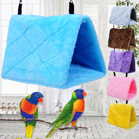 Fashion Pet Bird Parrot Cages Warm Hammock Hut Tent Bed Hanging Cave